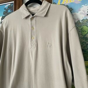 Evergreen EVG Cotton Golf Polo Shirt Beige Tan | Short Sleeve | Men’s Large